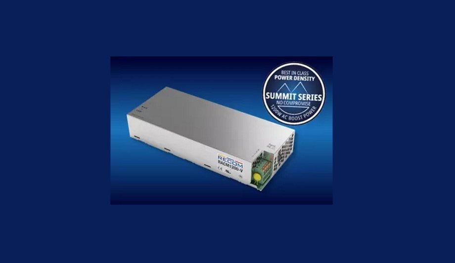 RECOM Announces Compact 1200W Power Supply Is Baseplate Cooled