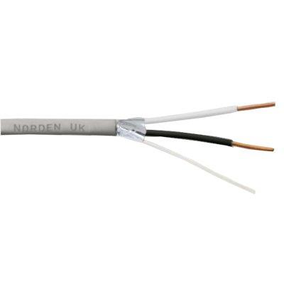 Norden 79-3202182 2 Core 18 AWG Shielded Solid Conductor Cable LSZH, 305m