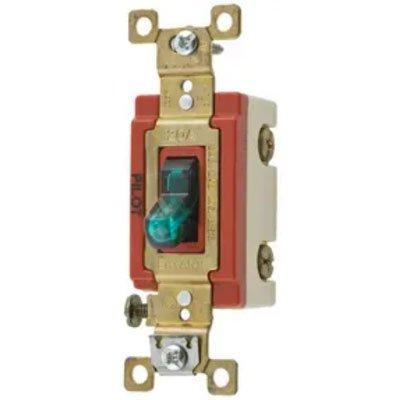 Bryant 4901PLG120 Green Single Pole Pilot Toggle Switch