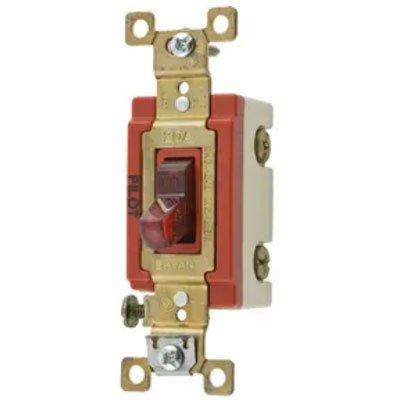 Bryant 4903PLR277 Red 3-Way Pilot Toggle Switch