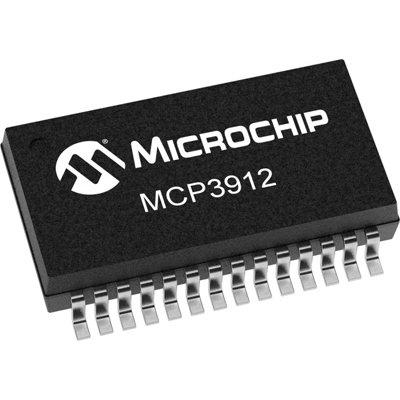 Microchip MCP3912 24-Bit, 125kSPS, 4-Ch Simultaneous Sample ADC
