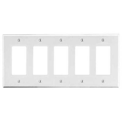 Bryant P265W White 5-Gang 5-Decorator Wallplate