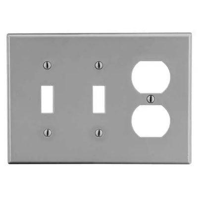 Bryant P28GY Gray 3-Gang Toggle And Duplex Wallplate