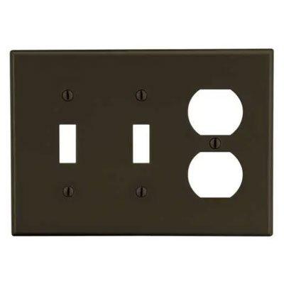 Bryant PJ28 Brown 3-Gang Toggle And Duplex Mid-Size Wallplate