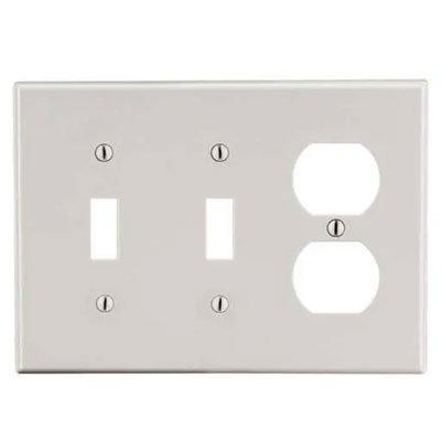 Bryant PJ28LA Light Almond 3-Gang Toggle And Duplex Mid-Size Wallplate