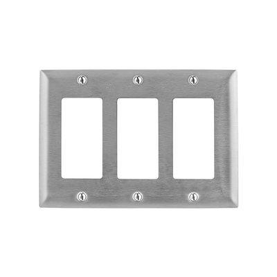 Bryant SS263 Stainless Steel 3-Gang 3-GFCI Openings Wallplate