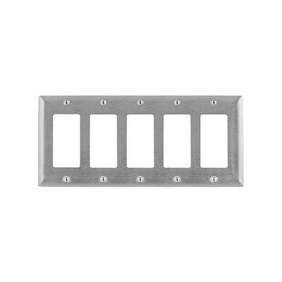 Bryant SS265 Stainless Steel 5-Gang 5-GFCI Openings Wallplate